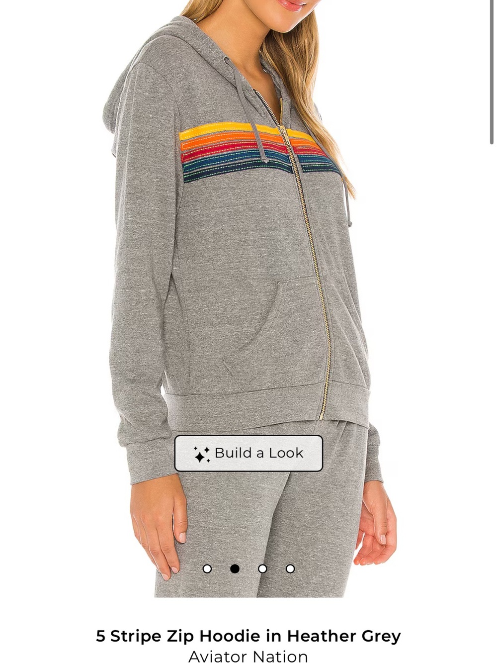 Gray Women’s Hoodie with Rainbow Stripe